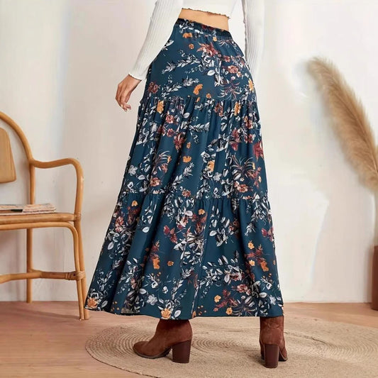 Bohemian Floral Zarusova Midi Skirt
