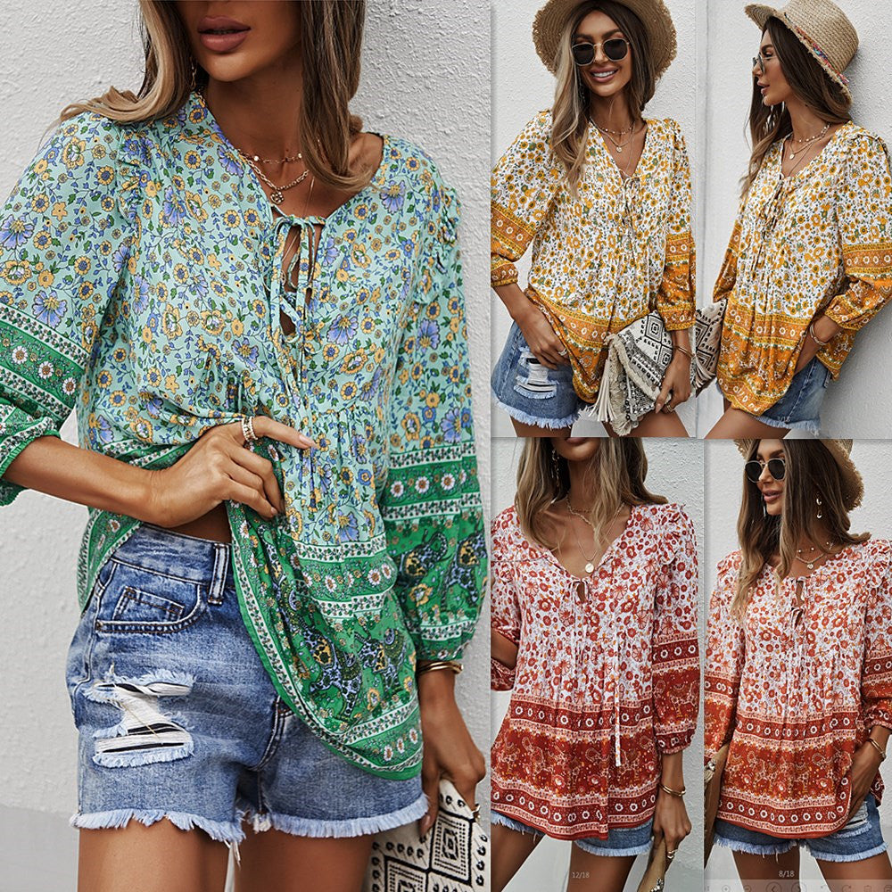 Bohemian Floral Zarusova Printed Summer Top
