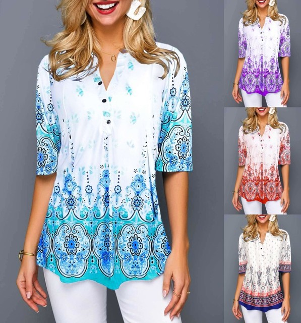 Boho Print Zarusova Comfortable Everyday Shirt