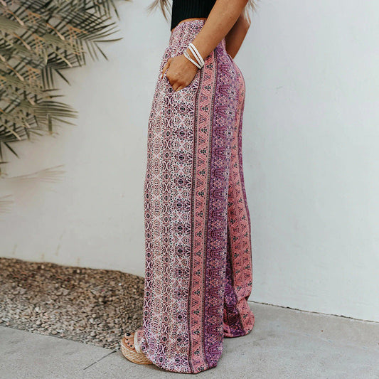Boho potiskem široké kalhoty od Zarusova