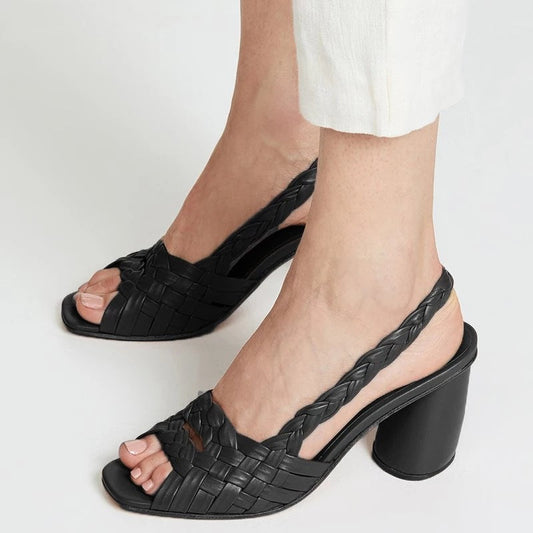 Elegantní tkané sandály na podpatku od Zarusova