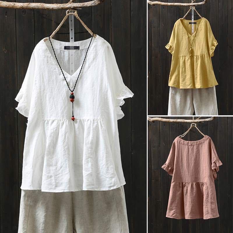 Ruffled Cotton Plus Top Zarusova Pinterest-Inspired
