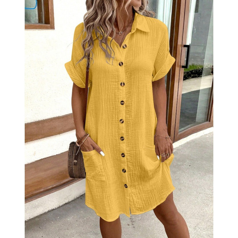 Elegantní košilové šaty Zarusova z bavlny a lnu