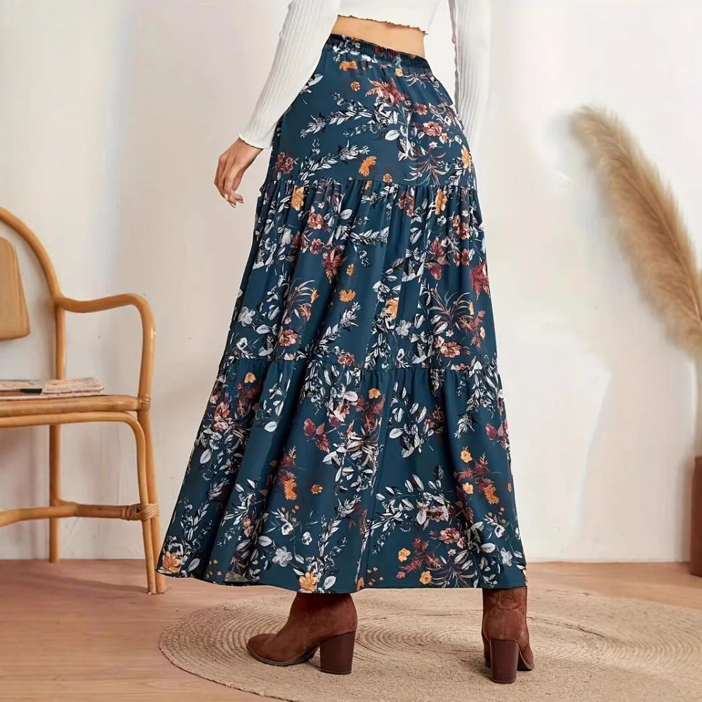 Bohemian Floral Zarusova Midi Skirt