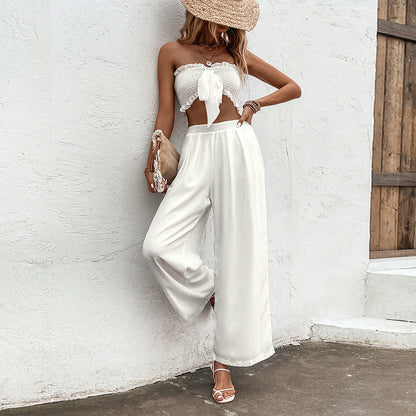 Volánkový bílý set Zarusova Outfit inspirovaný Pinterestem