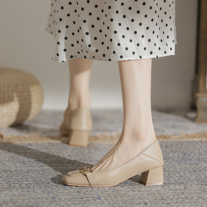 Elegant Square Toe Heels by Zarusova