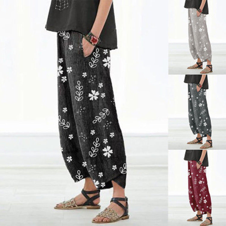 Floral Cotton Wide-Leg Pants by Zarusova