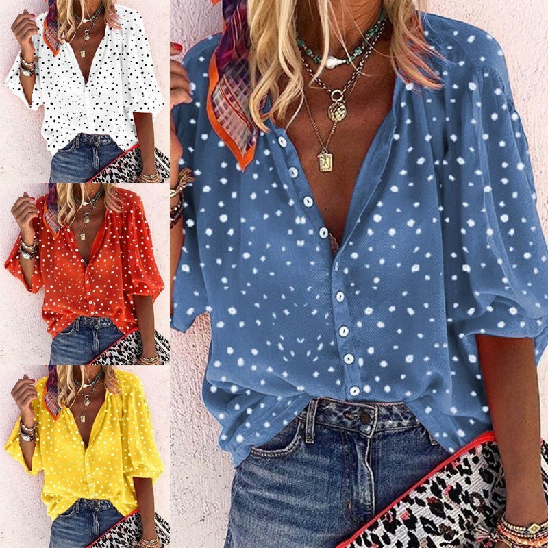 Chic Printed Long Sleeve Blouse by Zarusova