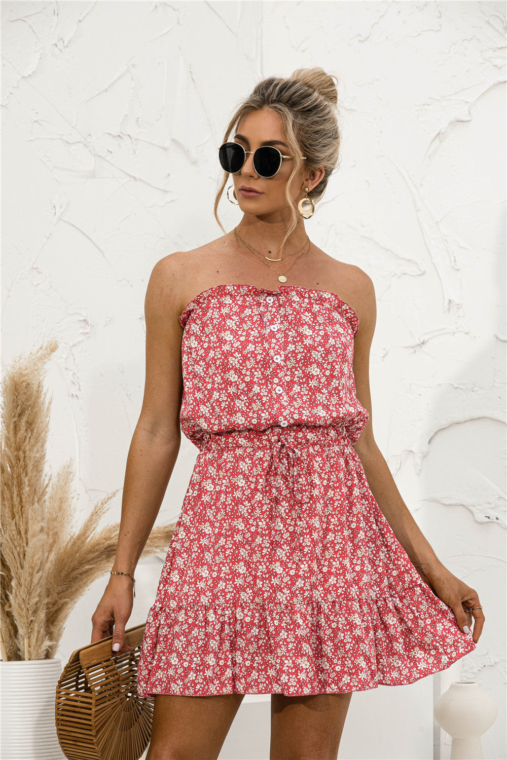 Floral Tube Top Dress by Zarusova