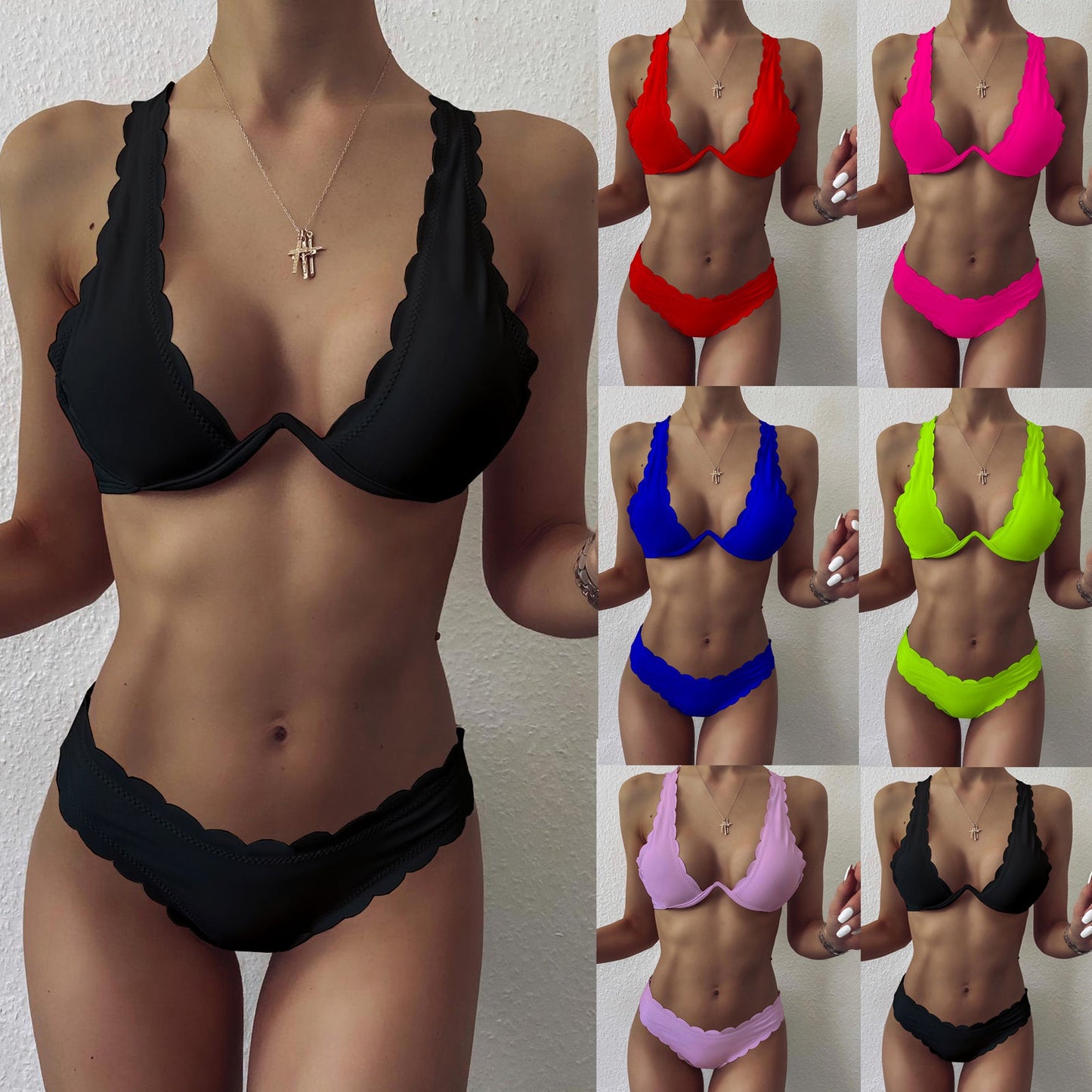 Scalloped Edge Zarusova Underwire Bikini Set