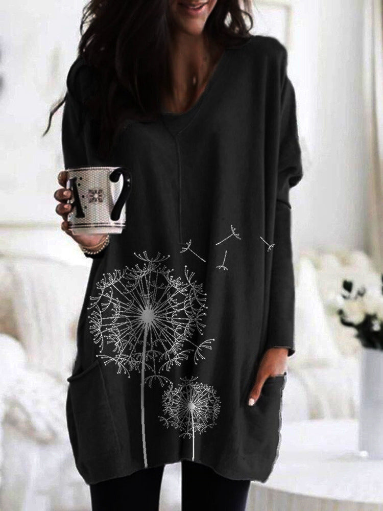 Printed Dandelion Zarusova Long Sleeve Blouse