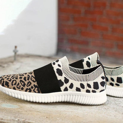Leopard Knit Slip-On Sneakers by Zarusova
