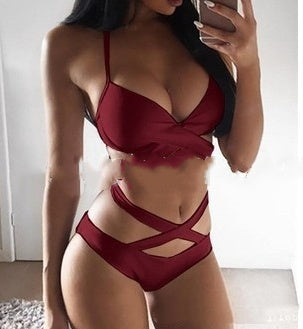 Elegantní barevně blokované bikiny Zarusova s ramínky
