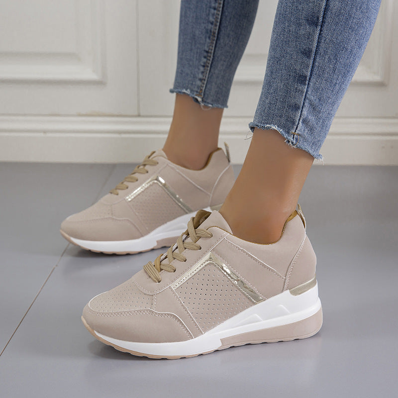 Chic Platform Lace-Up Sneakers by Zarusova