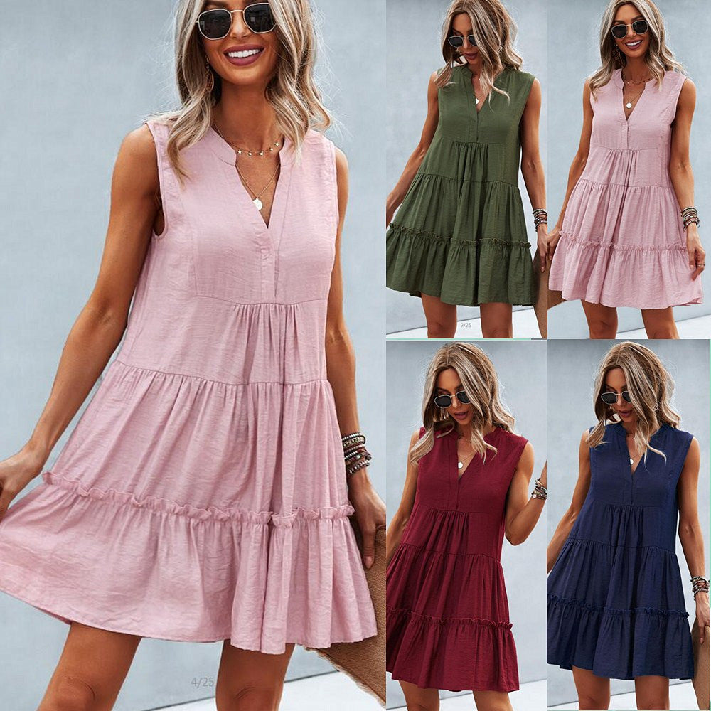 Chic V-Neck Sleeveless Dress by Zarusova