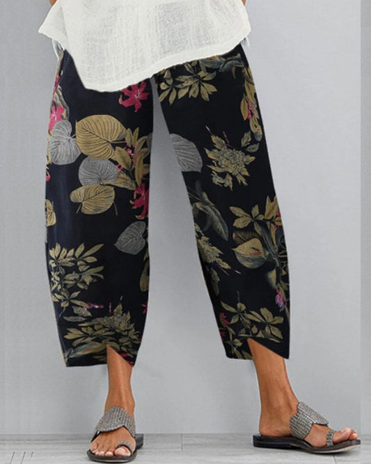 Kalhoty s elastickým pasem a potiskem v boho stylu od Zarusova