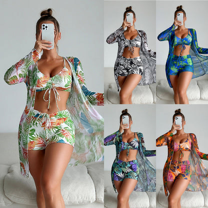 Vibrant Print Zarusova Three-Piece Bikini Set