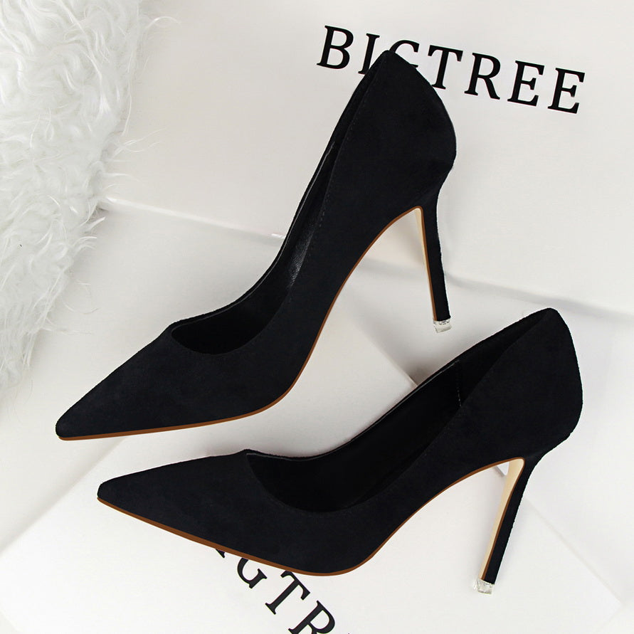 Chic Suede Pointed Heels by Zarusova