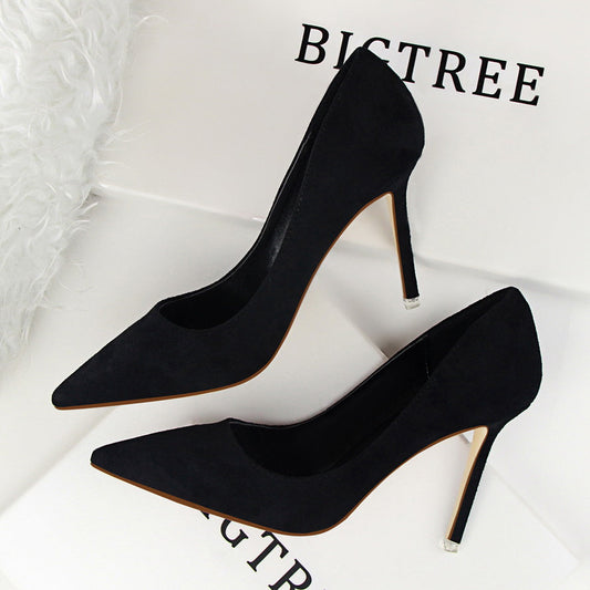 Chic Suede Pointed Heels by Zarusova