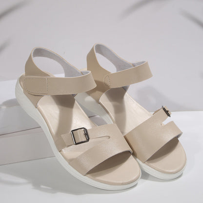 Elegantní každodenní sandály na klínku s suchým zipem Zarusova