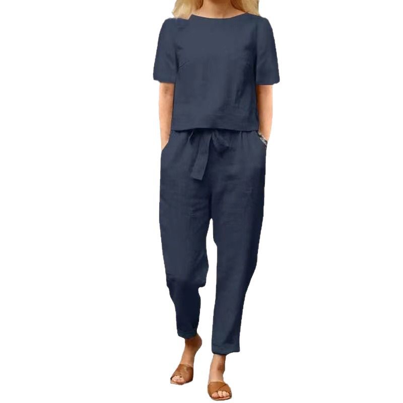 Vintage lněná souprava od Zarusova - letní capri outfit