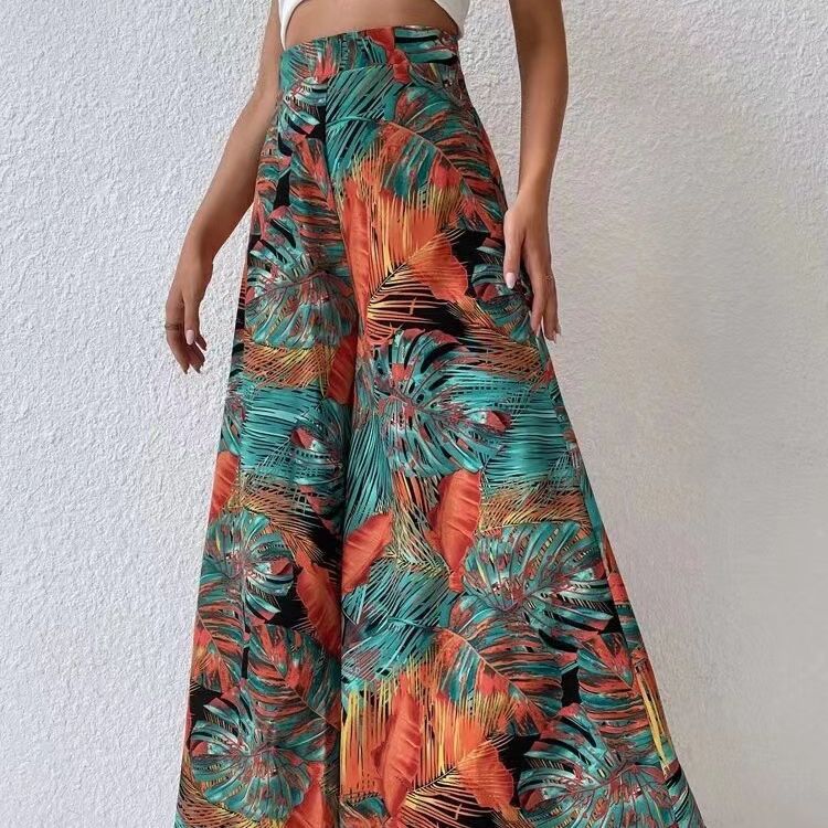 Elegantní květované kalhoty s širokými nohavicemi od Zarusova