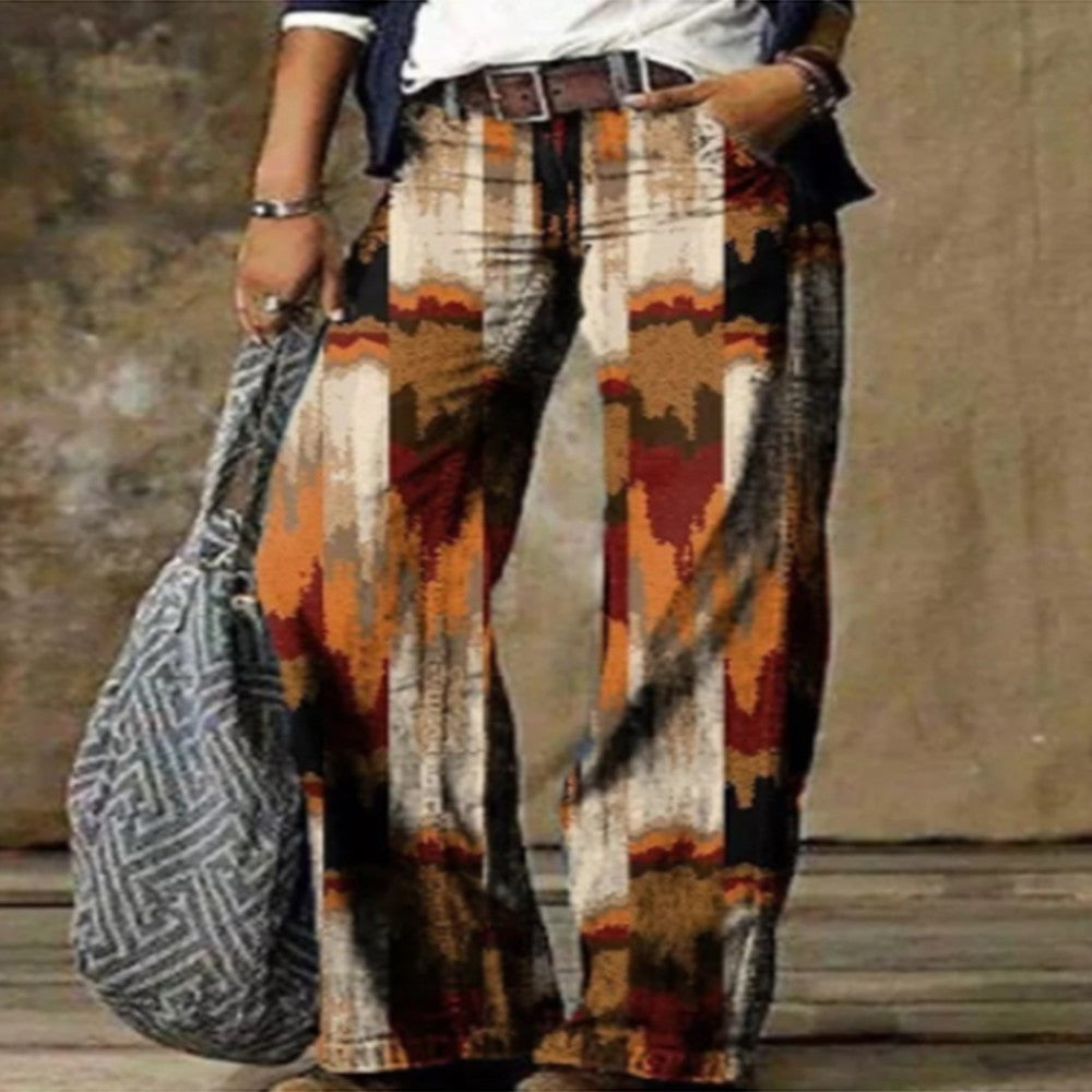 Boho Print Zarusova Wide Leg Pants
