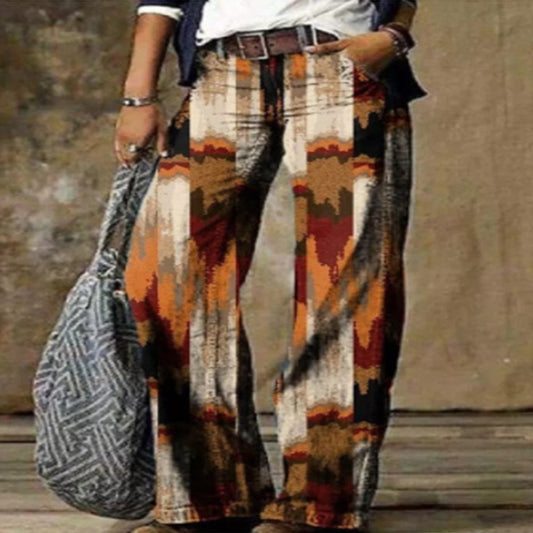 Boho Print Zarusova Wide Leg Pants