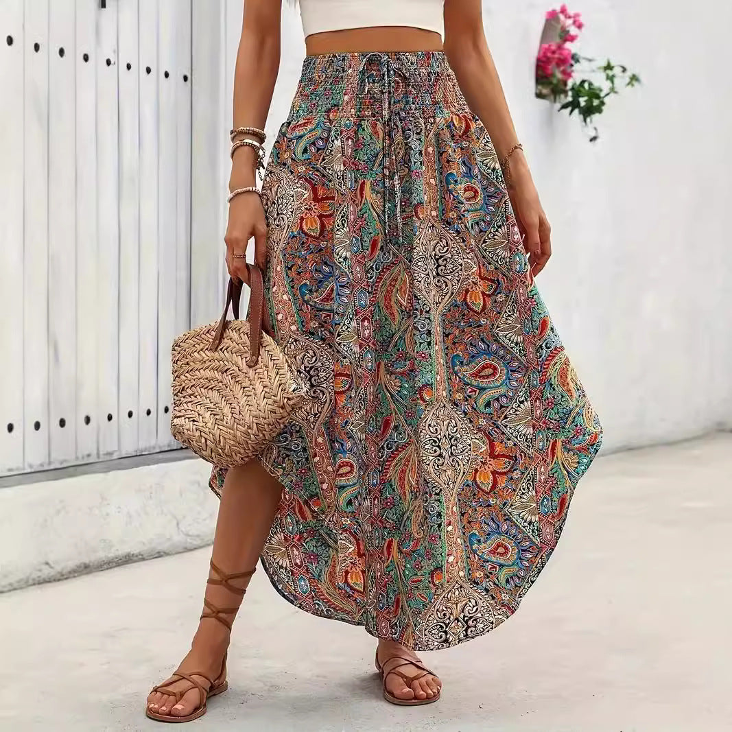 Boho Floral Zarusova A-Line Skirt