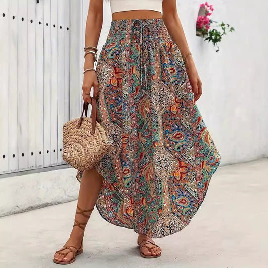 Boho Floral Zarusova A-Line Skirt