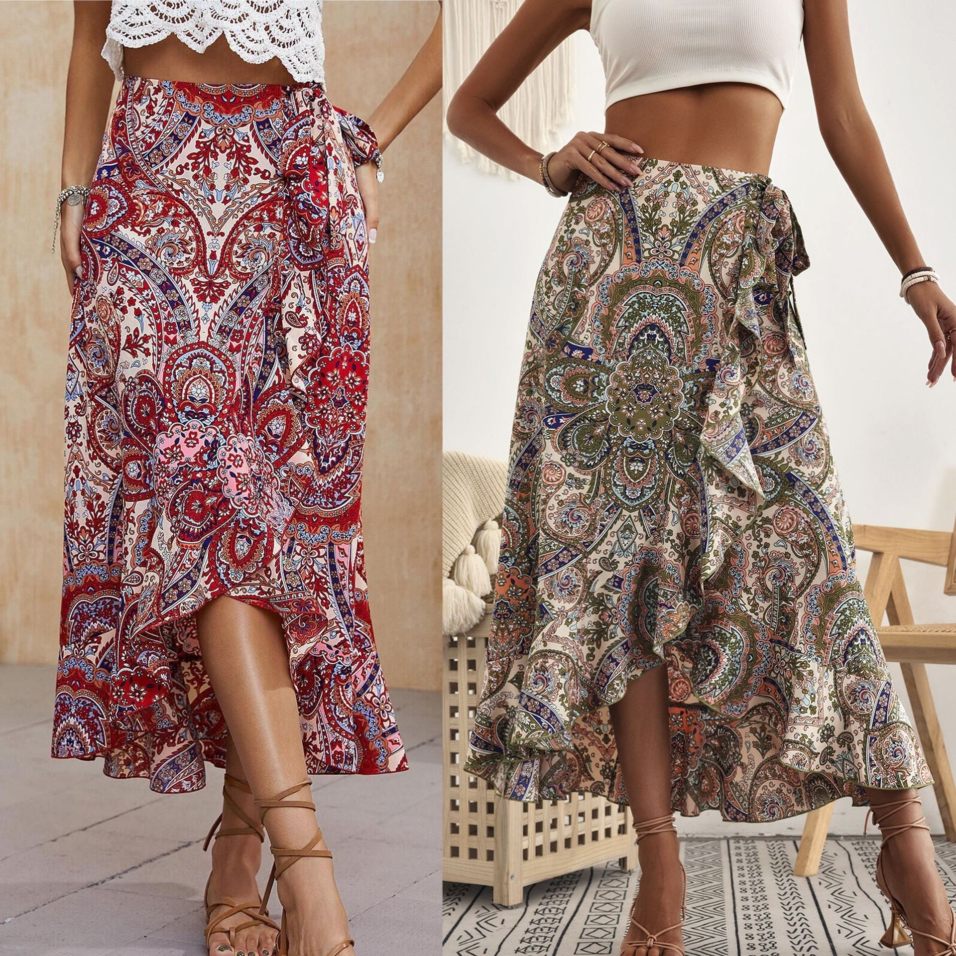 Boho Ruffle Zarusova Pinterest-Inspired Skirt