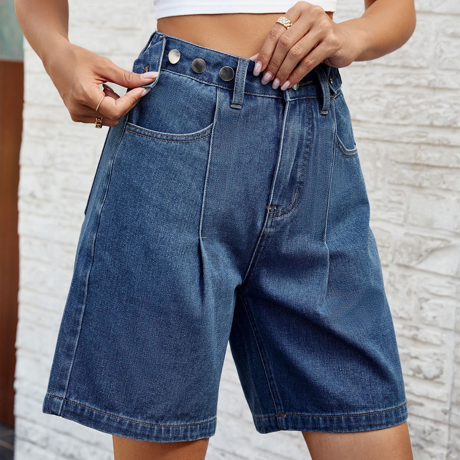 Adjustable Waist Denim Shorts Zarusova Women’s