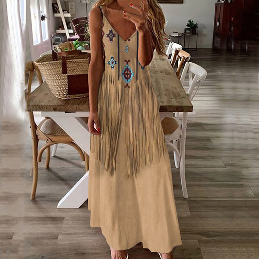 Letní maxi šaty Zarusova s potiskem v boho stylu
