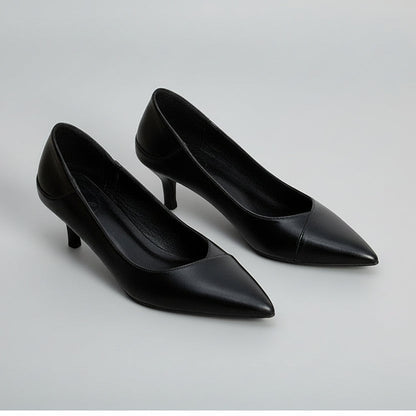 Elegantní černé ovčí kožené podpatky od Zarusova