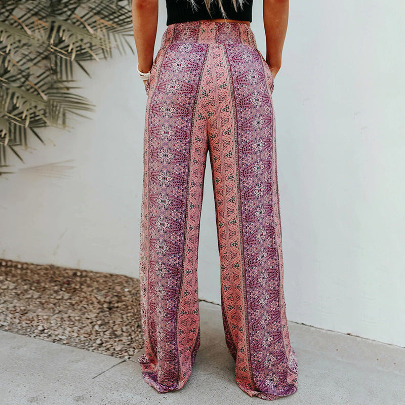 Boho potiskem široké kalhoty od Zarusova