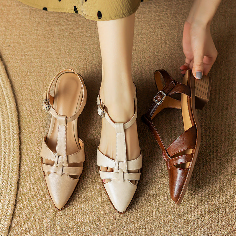Retro Roman Closed Toe Sandals by Zarusova