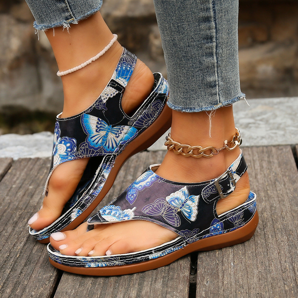 Floral Wedge Sandals by Zarusova