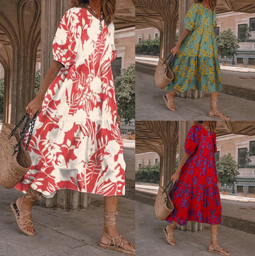Floral Print Zarusova Summer Midi Dress