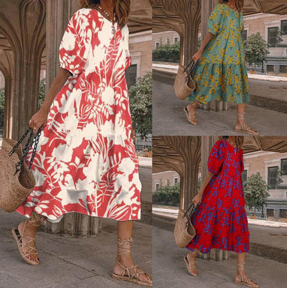 Floral Print Zarusova Summer Midi Dress