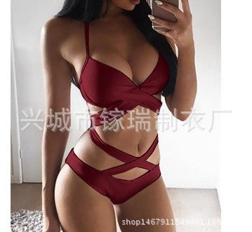 Elegantní barevně blokované bikiny Zarusova s ramínky