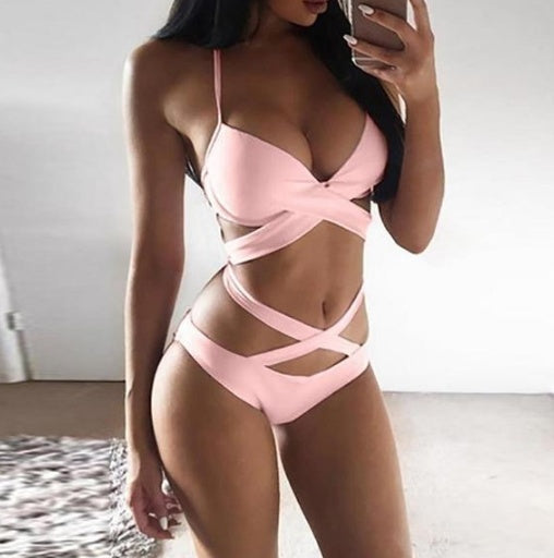 Elegantní barevně blokované bikiny Zarusova s ramínky