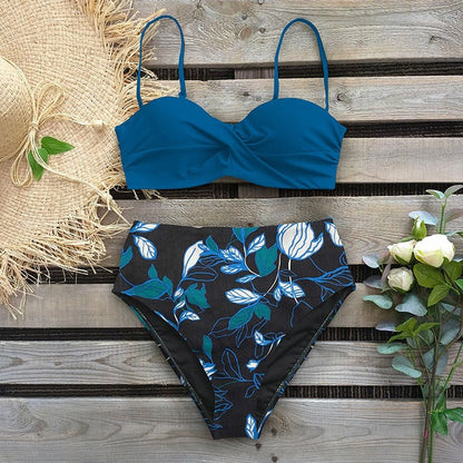 Floral High Waist Bikini by Zarusova