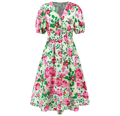 Boho šaty s květinovým výstřihem do V od Zarusova