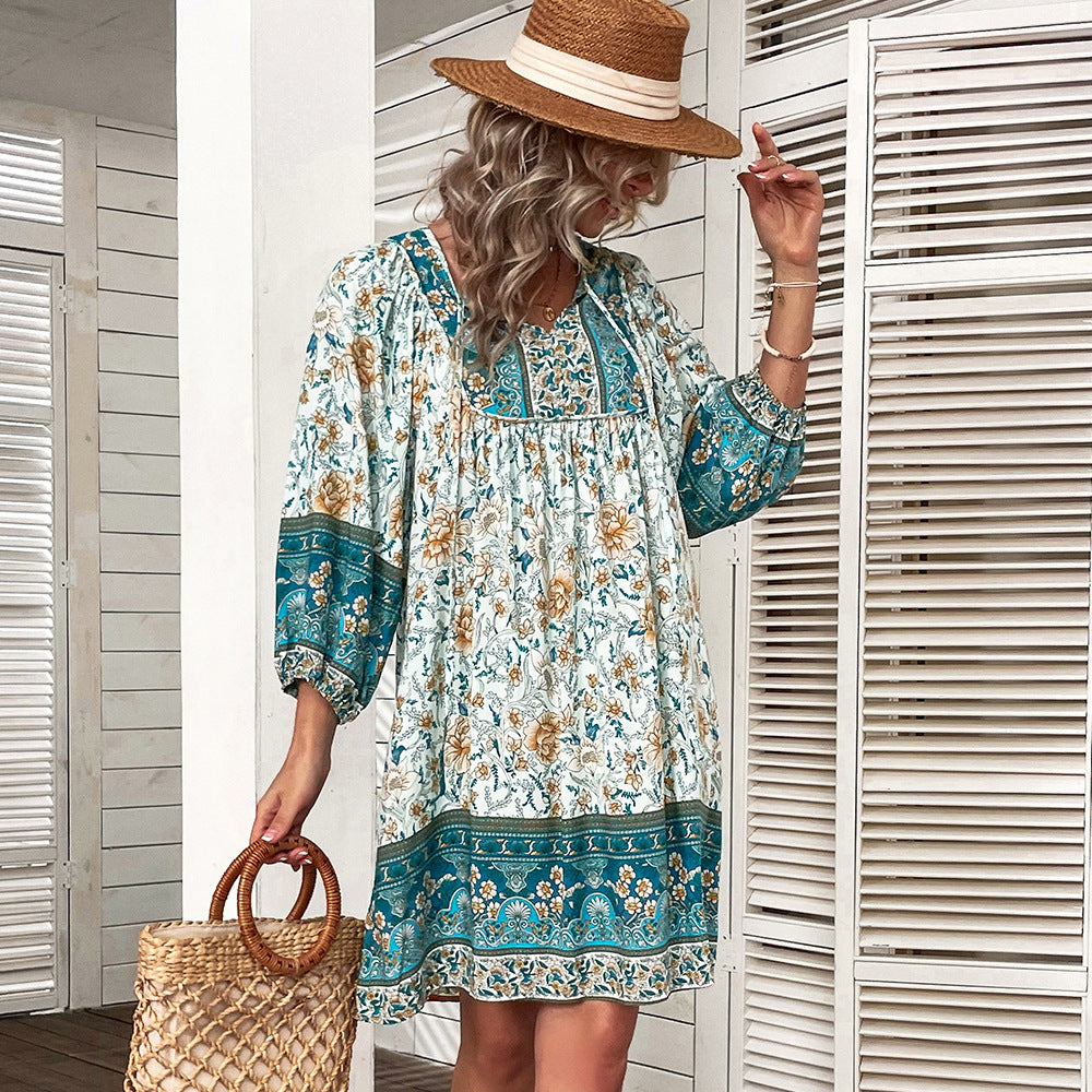 Letní šaty Zarusova s květinovým vzorem v boho stylu
