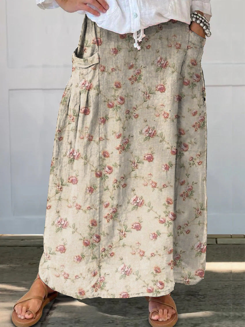Retro květinová sukně Zarusova Everyday s kapsami