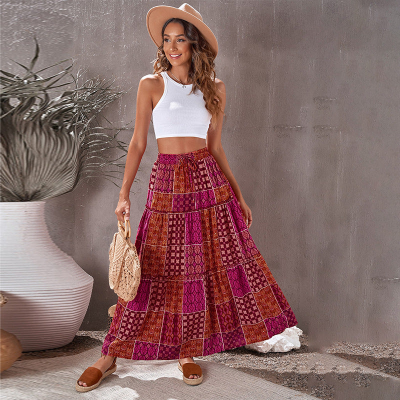 Bohemian Print Zarusova Maxi Skirt