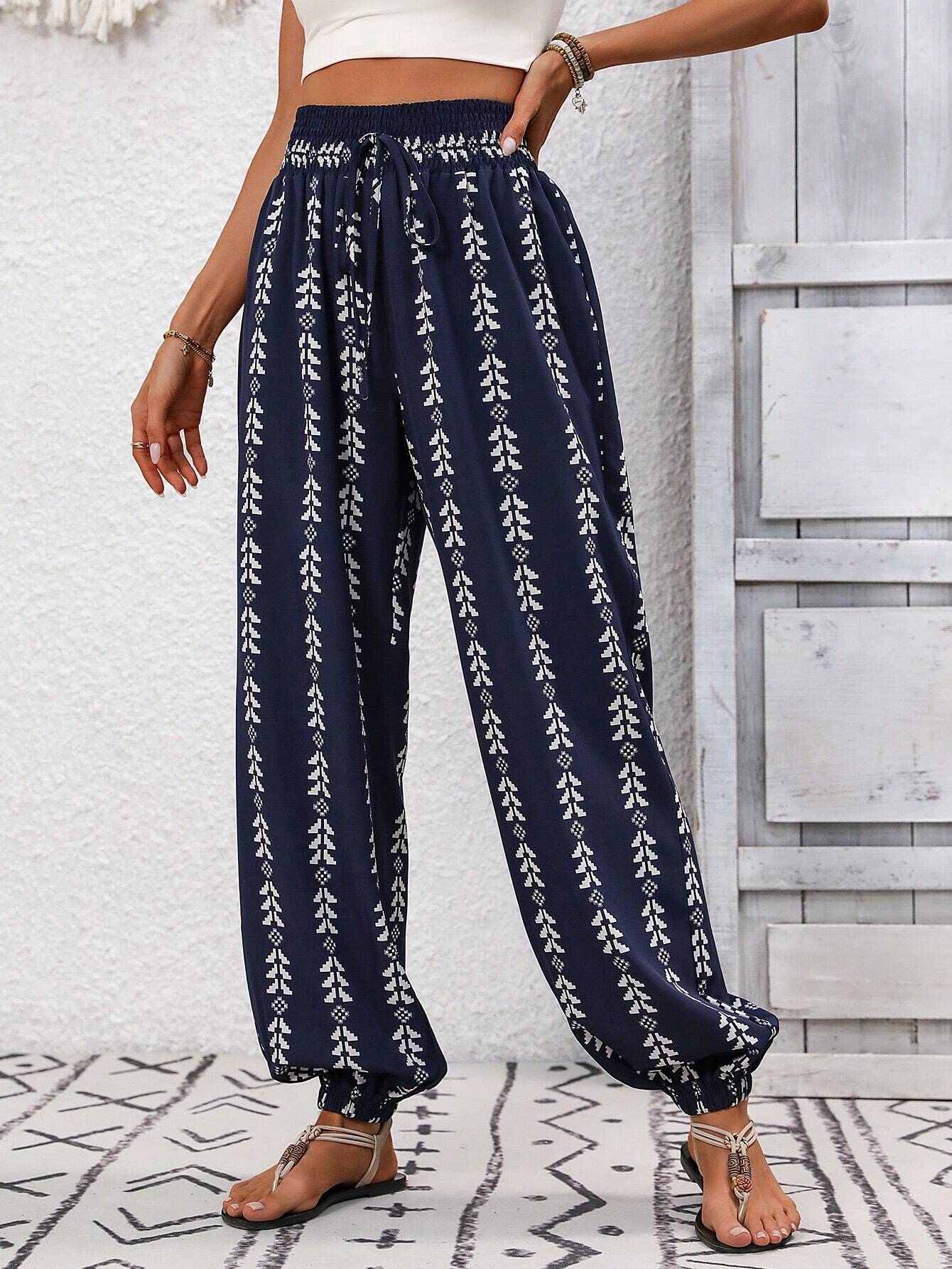 Boho kalhoty s širokými nohavicemi od Zarusova