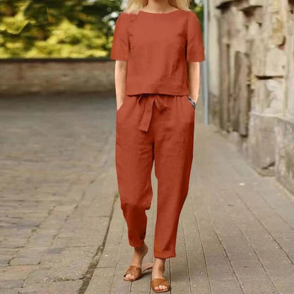 Vintage Linen Set by Zarusova - Summer Capri Outfit