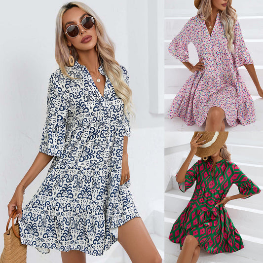 Boho V-Neck Summer Dress by Zarusova