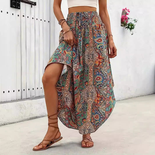 Boho květinová áčková sukně Zarusova